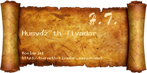 Husvéth Tivadar névjegykártya